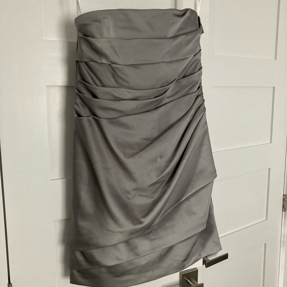 Bridesmaids dress silver David’s Bridal